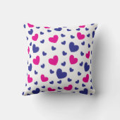 ブルーピンクかわいいハートパターン クッション (裏面)