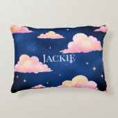 ブルーピンクかわいい雲のパターン風呂マット アクセントクッション (正面)