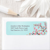 ブルーピンクさくらんぼ結婚の住所 シール (インサイチュ)