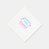 ブルーピンクつる植物ガラスブライダルシャワーレッツおもしろい開始 スタンダードカクテルナプキン (角)