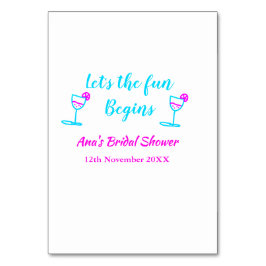 ブルーピンクつる植物ガラスブライダルシャワーレッツおもしろい開始 テーブルナンバー