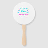 ブルーピンクつる植物ガラスブライダルシャワーレッツおもしろい開始 ハンドファン (裏面)