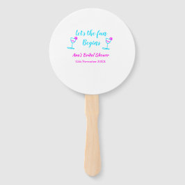 ブルーピンクつる植物ガラスブライダルシャワーレッツおもしろい開始 ハンドファン