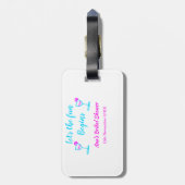 ブルーピンクつる植物ガラスブライダルシャワーレッツおもしろい開始 ラゲッジタグ (裏面縦)