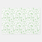 ブルーピンクとグリーンチャールストントワール ラッピングペーパーシート (正面3)