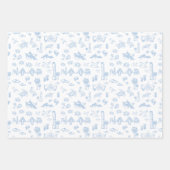 ブルーピンクとグリーンチャールストントワール ラッピングペーパーシート (正面)