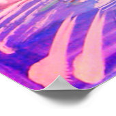 ブルーピンクとグレーの抽象芸術アートポスター ポスター (角)