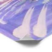 ブルーピンクとグレーの抽象芸術 ポスター (角)