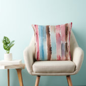 ブルーピンクとチョコレートの抽象芸術 クッション (椅子)