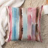 ブルーピンクとチョコレートの抽象芸術 クッション (ブランケット)