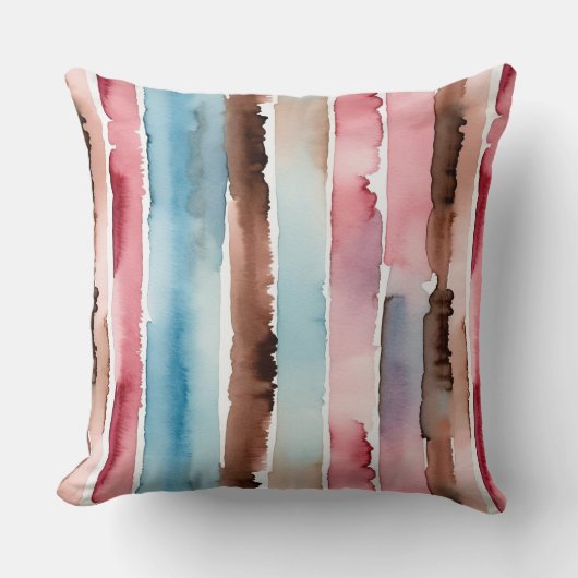 ブルーピンクとチョコレートの抽象芸術 クッション (正面)