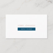 ブルーピンクとホワイトミニマリストのグラフィックデザイナー 名刺 (正面)