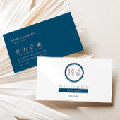 ブルーピンクとホワイトミニマルフィットネスコーチ 名刺