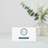 ブルーピンクとホワイトミニマルフィットネスコーチ 名刺 (スタンド正面)