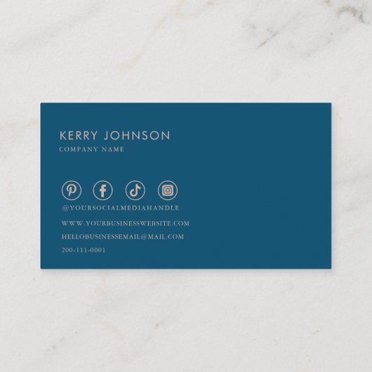 ブルーピンクとホワイトミニマルフィットネスコーチ 名刺 (裏面)