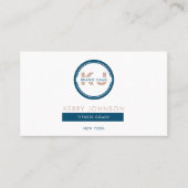 ブルーピンクとホワイトミニマルフィットネスコーチ 名刺 (正面)