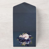 ブルーピンクと金ゴールドテンプレート オールインワン招待状 (外側)