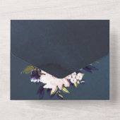 ブルーピンクと金ゴールドテンプレート オールインワン招待状 (裏面)