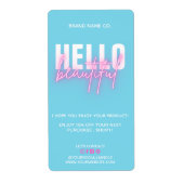 ブルーピンクのご注文ありがとうございます |こんにちは美しい ラベル (正面)