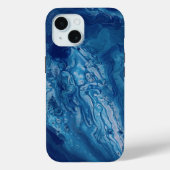 ブルーピンクのアクリル系の流れ抽象芸術アート Case-Mate iPhoneケース (裏面)