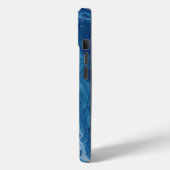 ブルーピンクのアクリル系の流れ抽象芸術アート Case-Mate iPhoneケース (裏面 / 左)