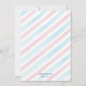 ブルーピンクのイースターエッグバニーラビットジェンダーリビール 招待状 (裏面)