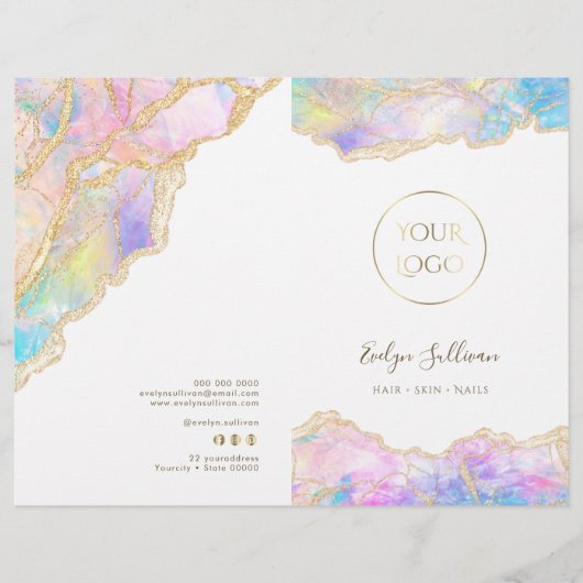 ブルーピンクのオパールのサービスメニューパンフレット (正面)