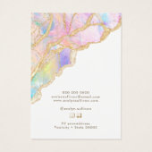 ブルーピンクのオパールのネックレス表示カード (裏面)