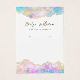 ブルーピンクのオパールジュエリーディスプレイカード