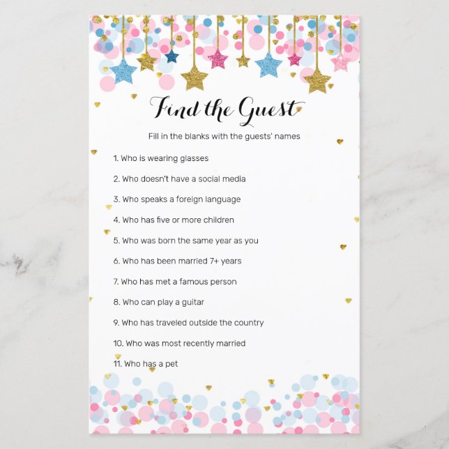 ブルーピンクのキラキラが推測を見つける (正面)