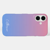 ブルーピンクのグラデーショモダンンミニマル・スクリプトの種類名 Case-Mate iPhoneケース (裏面 (横))