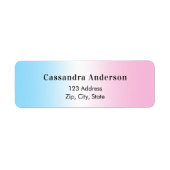 ブルーピンクのジェンダーが赤ちゃんシャワー差出人住所 ラベル (正面)