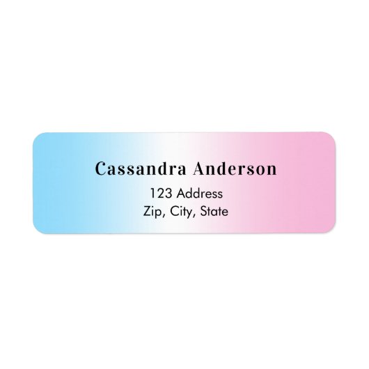 ブルーピンクのジェンダーが赤ちゃんシャワー差出人住所 ラベル (正面)