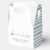 ブルーピンクのツインベビーシャワーパーティータイポグラフィ モダン フェイバーボックス (オープン)