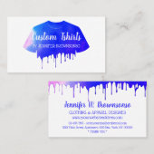 ブルーピンクのドリップシャツの衣料品 名刺 (正面/裏面)