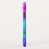 ブルーピンクのファンキーレトロなヒマワリの写真 Case-Mate iPhoneケース (裏面/右)