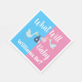 ブルーピンクのベビーが表示するパーティー スタンダードランチョンナプキン (角)