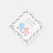 ブルーピンクのベビーシャワー用品 スタンダードカクテルナプキン (角)