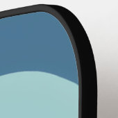 ブルーピンクのレインボーカーブストライプのモノグラム名 ピックルボールラケット (左詳細)