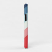 ブルーピンクのレインボーカーブストライプのモノグラム名 Case-Mate iPhoneケース (裏面/右)