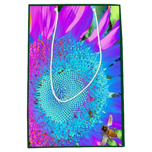 ブルーピンクのレトロなヒマファンキーワリの写真 ミディアムペーパーバッグ (正面)