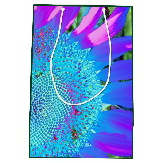 ブルーピンクのレトロなヒマファンキーワリの写真 ミディアムペーパーバッグ (裏面)