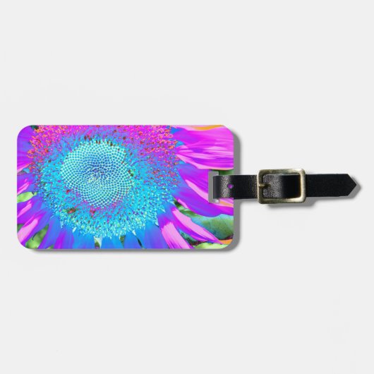 ブルーピンクのレトロなヒマファンキーワリの写真 ラゲッジタグ (正面横)