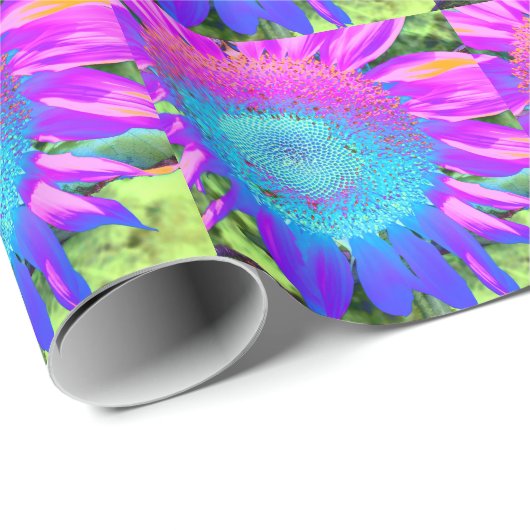 ブルーピンクのレトロなヒマファンキーワリの写真 ラッピングペーパー (ロールコーナー)