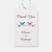 ブルーピンクのロベバード結婚メキシコ歓迎 ギフトタグ (裏面)