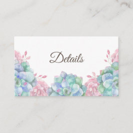 ブルーピンクの多肉株。サボテン結婚の詳細 エンクロージャーカード