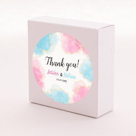 ブルーピンクの性別はパーティーのラウンドスティッカーを明らかにする ラウンドシール