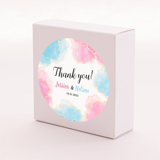 ブルーピンクの性別はパーティーのラウンドスティッカーを明らかにする ラウンドシール