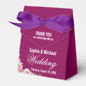 ブルーピンクの水色の結婚花 フェイバーボックス (正面サイド)