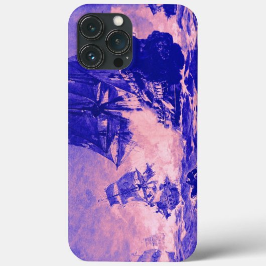 ブルーピンクの海賊船バトル Case-Mate iPhoneケース (裏面)